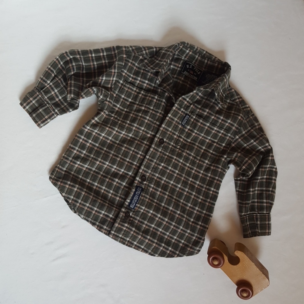 🆕U.S. Polo Assn. Button Down Shirt Toddler Boys